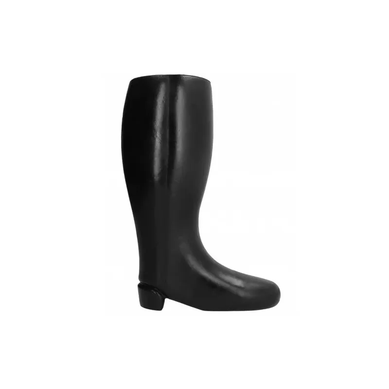 Großer weicher Fisting-Stiefel ALL BLACK aus schwarzem TPR, Anal-Sextoy 31 cm - Frontansicht