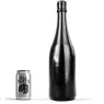 Plug anal bouteille champagne noir ALL BLACK 39,5 cm - vue de face du produit anale
