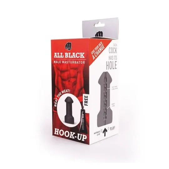 Masturbateur Hook Up ALL BLACK 17 cm noir - jouet sexuel masculin design pour homme
