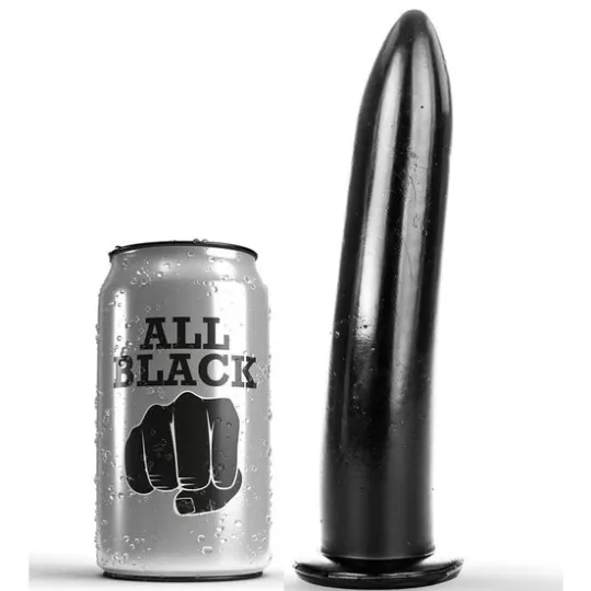 Black anal and vaginal dilator 20 cm smooth pointed tip ALL BLACK sex toy