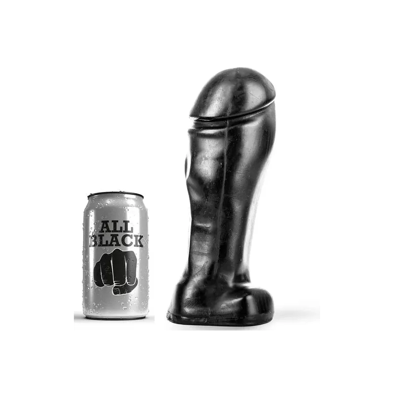 Schwarzer Dildo 22 cm mit breiter Spitze von ALL BLACK aus PVC, hypoallergen