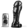 Gode noir ALL BLACK de 22 cm avec bout large, jouet sexuel en PVC hypoallergénique