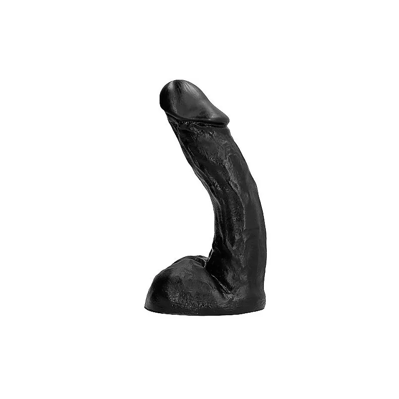 ALL BLACK dildo nero 23 cm flessibile e morbido vista frontale