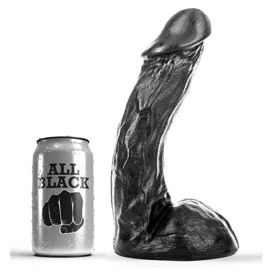 ALL BLACK gode noir 23 cm souple et flexible vue avant