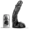 ALL BLACK gode noir 23 cm souple et flexible vue avant