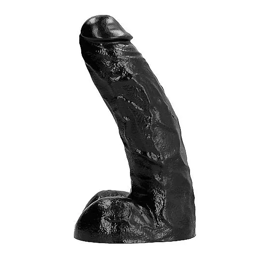 Dildo nero PVC 25,5 cm ALL BLACK - giocattolo sessuale per adulti per ano e vagina