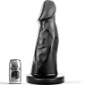 Gode ALL BLACK noir 27 cm en PVC hypoallergénique – tige courbée sur fond blanc