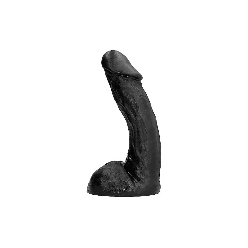 Dildo curvo punto G nero 28 cm in PVC di ALL BLACK per stimolazione anale o vaginale