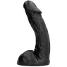 Gebogener G-Punkt Dildo schwarz 28 cm PVC von ALL BLACK für analen oder vaginalen Spaß