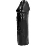 Gode noir ALL BLACK 28 cm insertion totale sans testicules, vue de face, PVC mat - jouet adulte