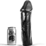 Dildo ALL BLACK nero 28 cm, inserimento totale senza testicoli, giocattolo sessuale in PVC - vista frontale