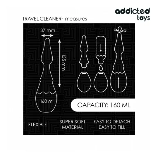 Nettoyant sextoy Addicted Toys voyage 160ml format compact pour hygiène discrète en déplacement