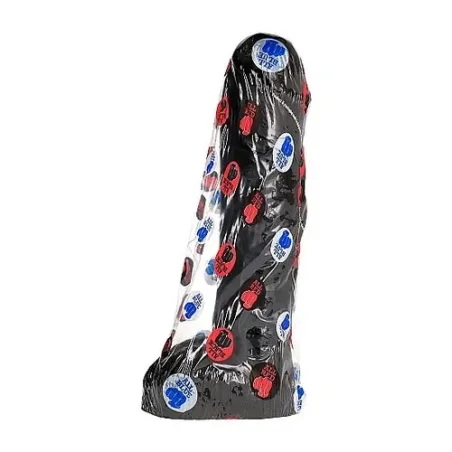 Thick veined black dildo 29 cm by ALL BLACK - realistic textured adult toy for pleasure