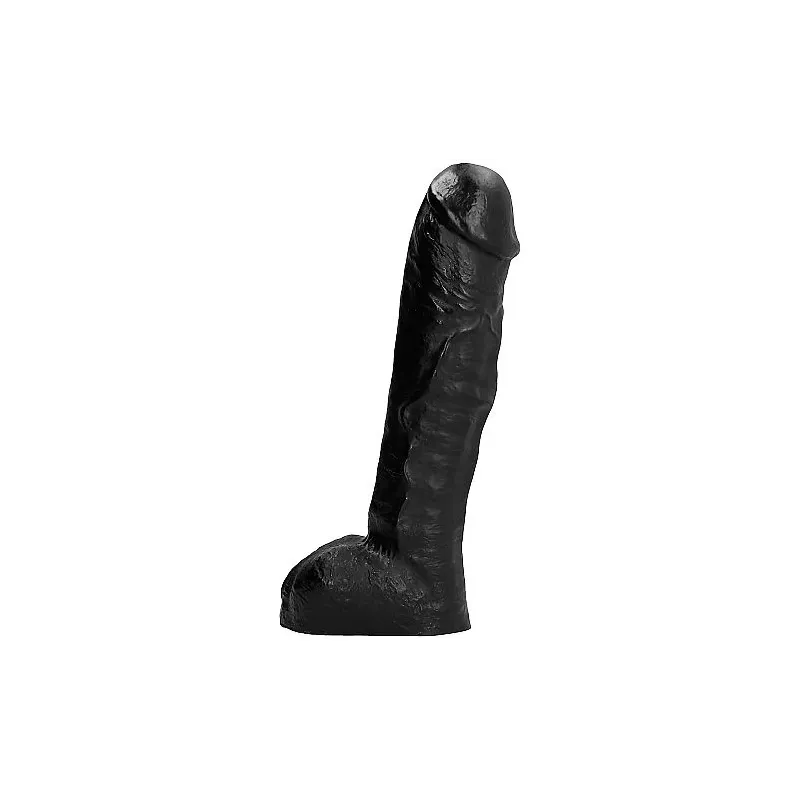Dildo spesso venato nero 29 cm di ALL BLACK - giocattolo sessuale realistico con texture