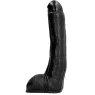 Dildo curvo ultra morbido 29 cm nero di ALL BLACK con testicoli realistici