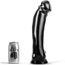 Gode noir PVC 33 cm ALL BLACK, jouet sexuel droit pour usage vaginal et anal, emballage transparent