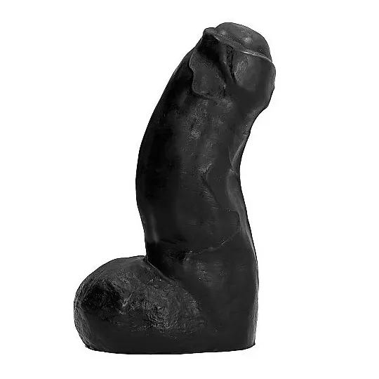 Consolador realista negro 17 cm ALL BLACK impermeable - suave y flexible hipoalergénico