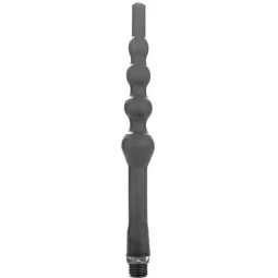 Douche anale en perles de silicone ALL BLACK noire 27 cm flexible avec adaptateur universel pour hygiène intime