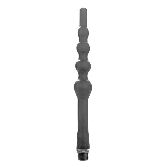 Doccia anale in perle di silicone ALL BLACK nera 27 cm flessibile con adattatore universale per igiene intima