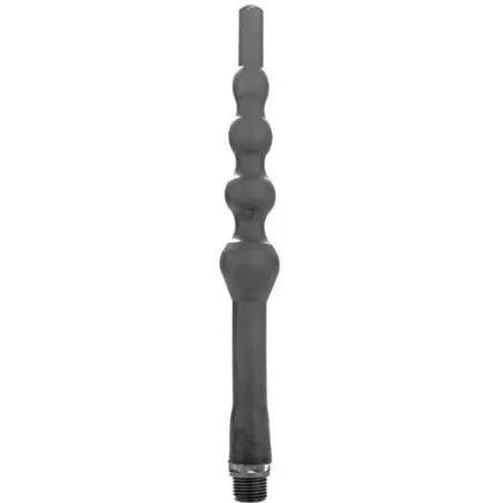 Douche anale en perles de silicone ALL BLACK noire 27 cm flexible avec adaptateur universel pour hygiène intime
