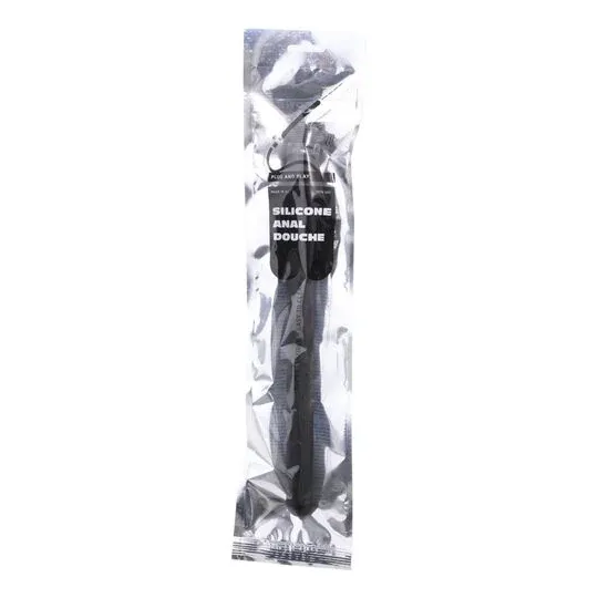 Analdusche aus Silikonperlen ALL BLACK schwarz 27 cm flexibel mit Universaladapter für Intimhygiene