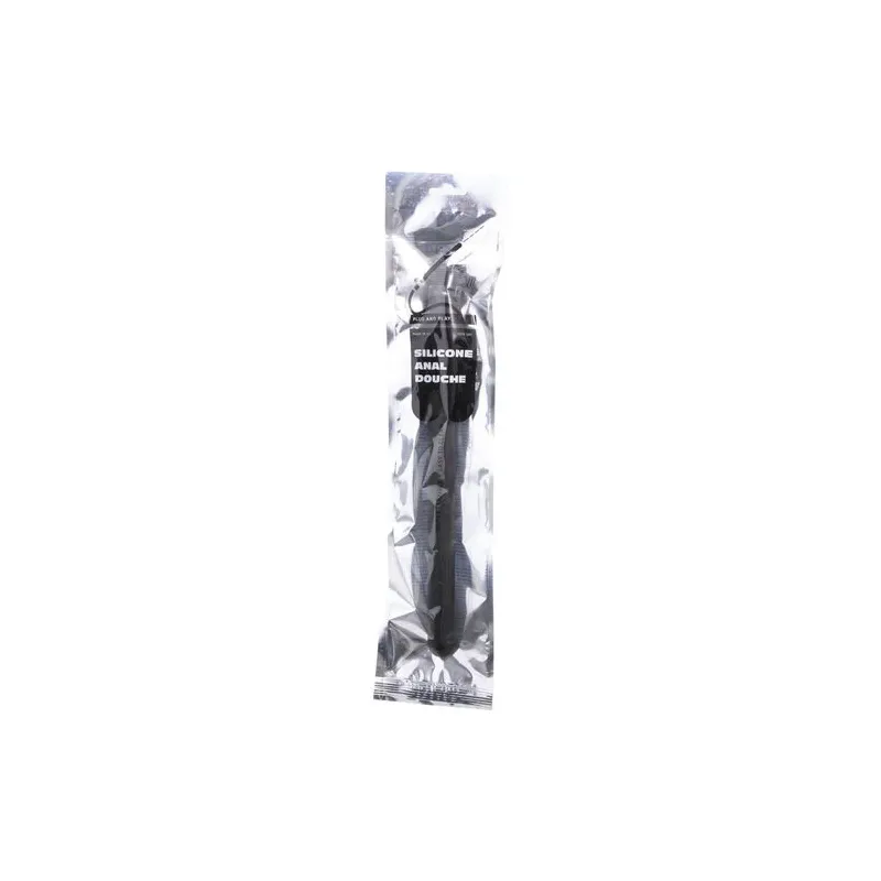 Ducha anal en perlas de silicona ALL BLACK negra 27 cm flexible con adaptador universal para higiene íntima" }, { "fr": "Détail 