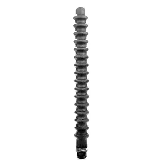 Black silicone anal douche Mega Ripple ALL BLACK - flexible 28.5 cm with universal adapter