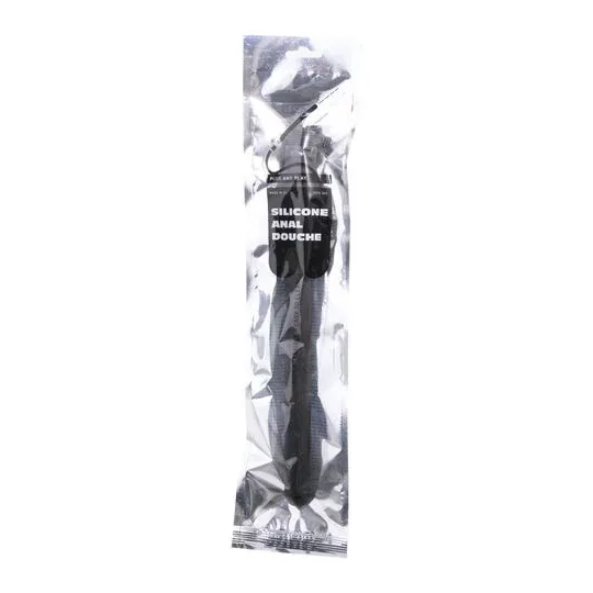 Black retractable anal douche silicone 27 cm by ALL BLACK for intimate personal hygiene