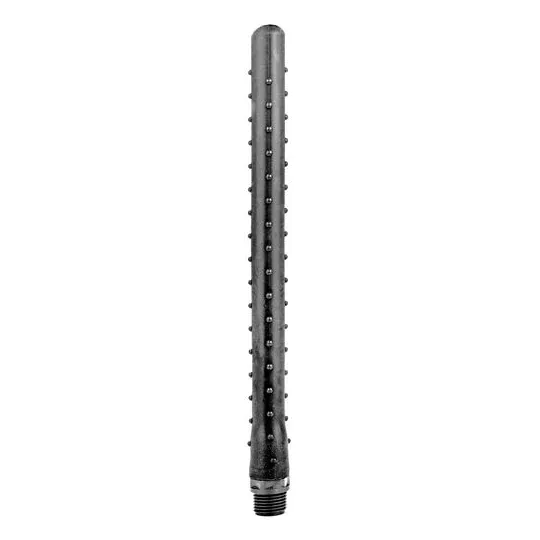 Ducha anal de silicona acanalada 27 cm negra – ALL BLACK, adaptador universal, higiene