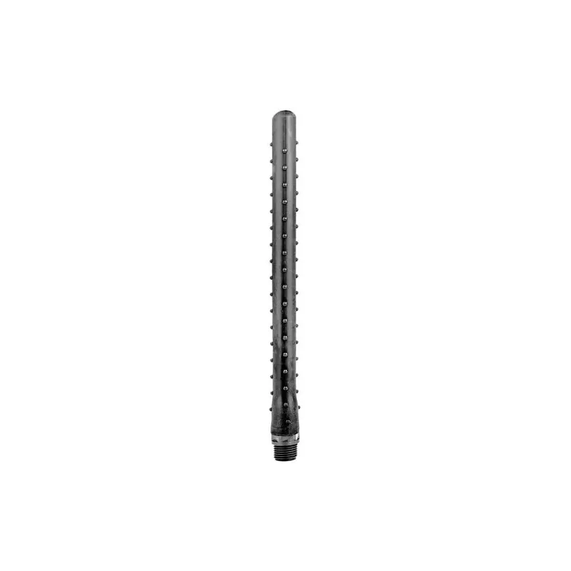 Doccia anale in silicone rigato 27 cm nero – ALL BLACK, adattatore universale, igiene