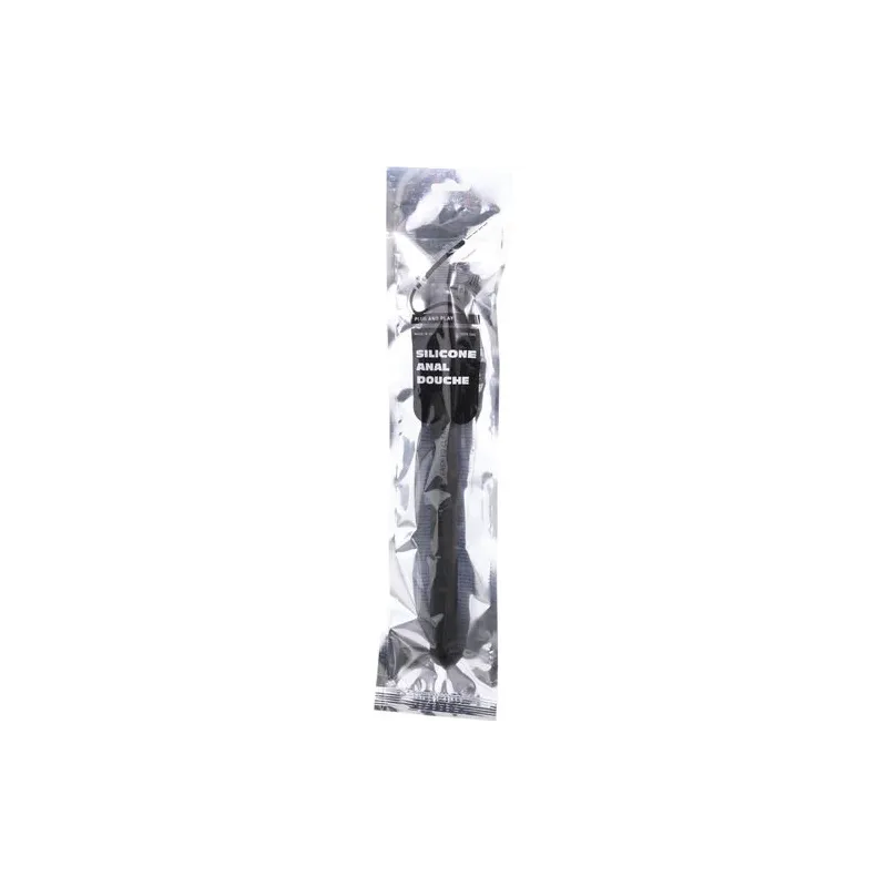 Black silicone anal douche 27 cm flexible - ALL BLACK - intimate hygiene accessory