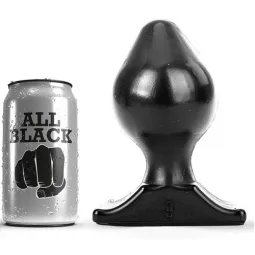 Buttplug flessibile 16,5 cm ALL BLACK nero PVC ipoallergenico vista frontale