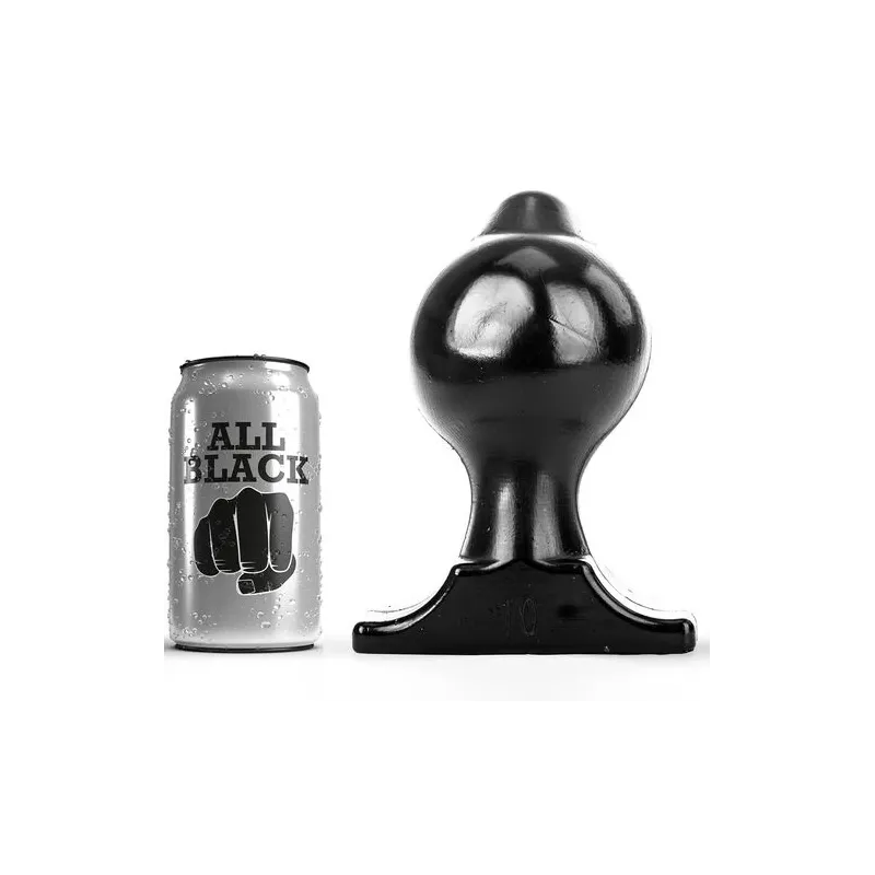 Großer schwarzer Analplug 17,5 cm ALL BLACK Vorderansicht