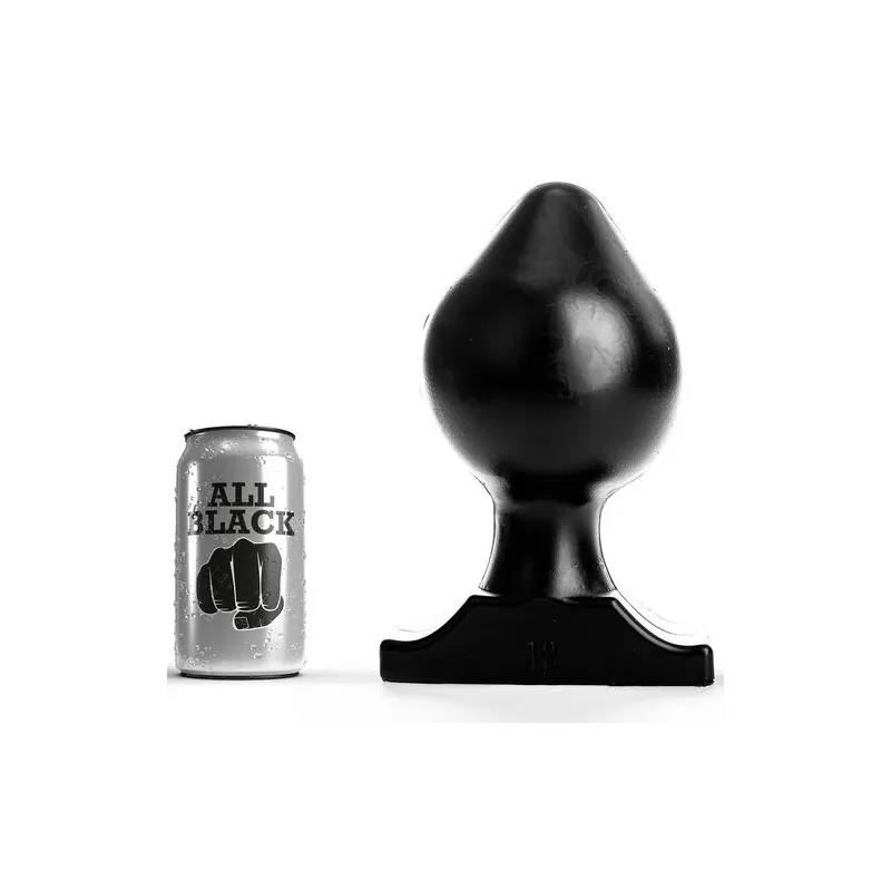 Flexible black anal plug 22.5 cm by ALL BLACK, PVC material, adult toy