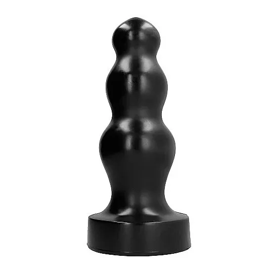 Giant anal plug 38 cm phthalate-free black PVC by ALL BLACK, front view of product