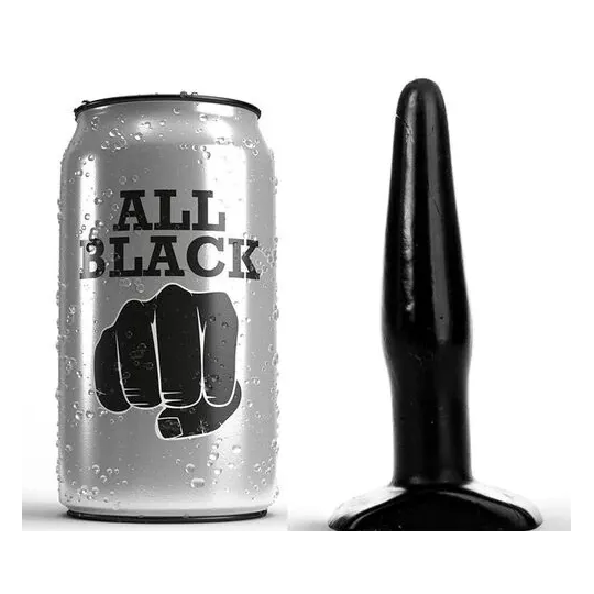 Schwarzer Analplug aus PVC 11 cm für Anfänger - ALL BLACK