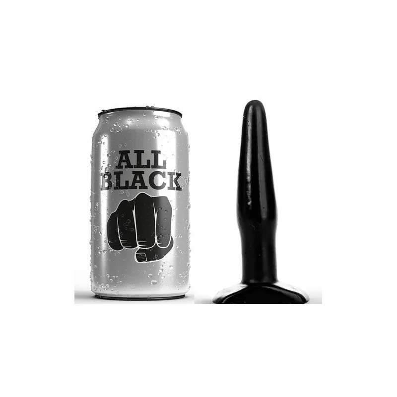 Tappo anale nero in PVC 11 cm per principianti - ALL BLACK