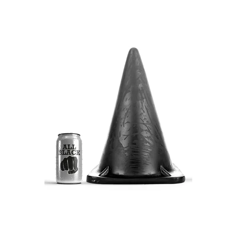Großer schwarzer dreieckiger Analplug 30 cm von ALL BLACK - PVC Buttplug für Fortgeschrittene