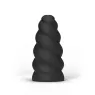 Masturbateur en spirale noir ALL BLACK avec texture intérieure et crêtes épaisses