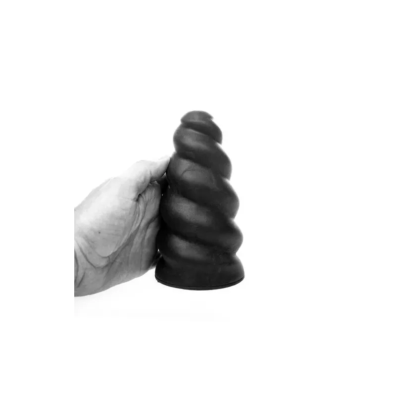 Masturbatore a spirale nero ALL BLACK con creste spesse e texture interna per uomo