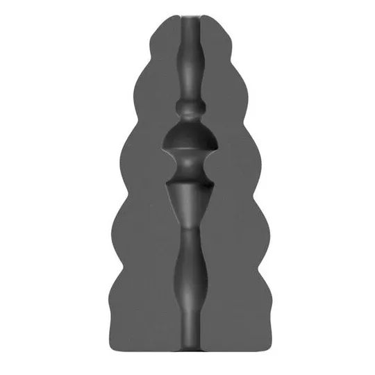 Masturbatore a spirale nero ALL BLACK con creste spesse e texture interna per uomo