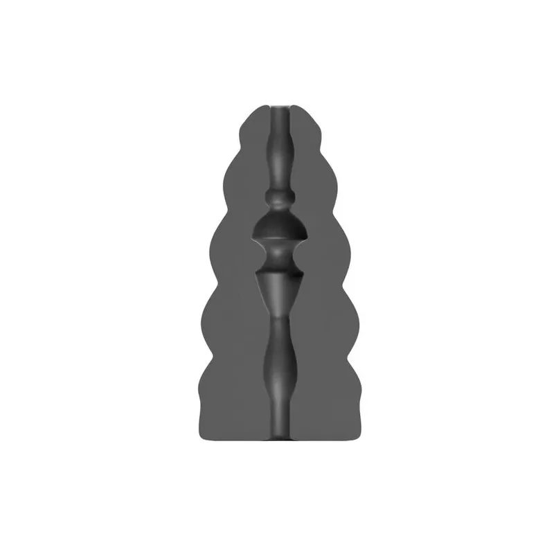 Masturbatore a spirale nero ALL BLACK con creste spesse e texture interna per uomo