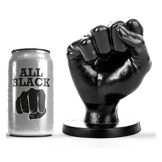 Tapón anal de puño fisting ALL BLACK 14 cm negro vista frontal" }, { "fr": "Plug anal forme de poing ALL BLACK 14 cm noir détail