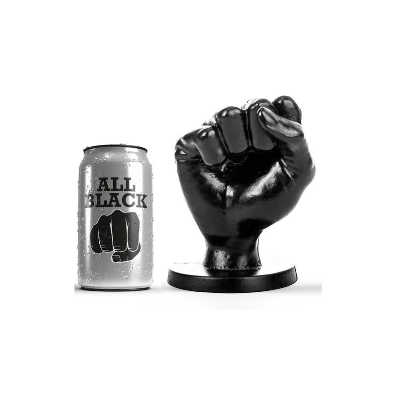 Poing anal de fisting ALL BLACK 14 cm noir vue principale