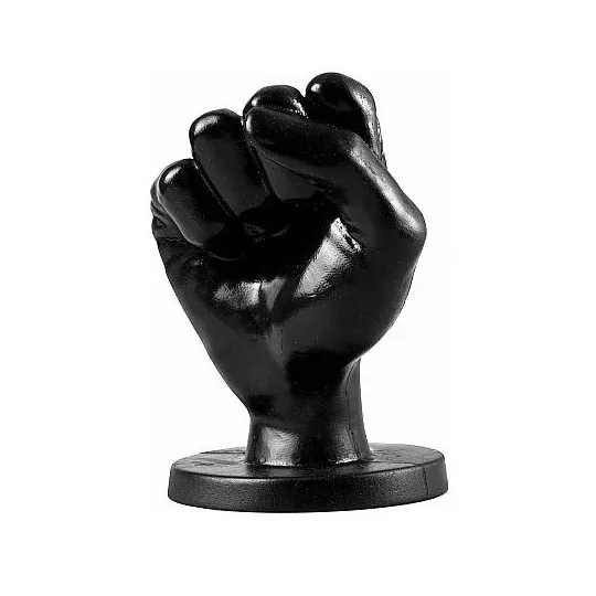 Tapón anal de puño fisting ALL BLACK 14 cm negro vista frontal" }, { "fr": "Plug anal forme de poing ALL BLACK 14 cm noir détail