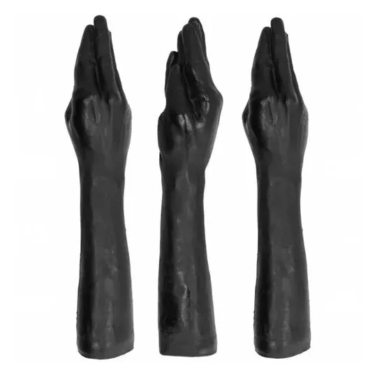 Giant fist dildo 40 cm black ALL BLACK - realistic fisting hand and arm size adult sex toy for extreme pleasure