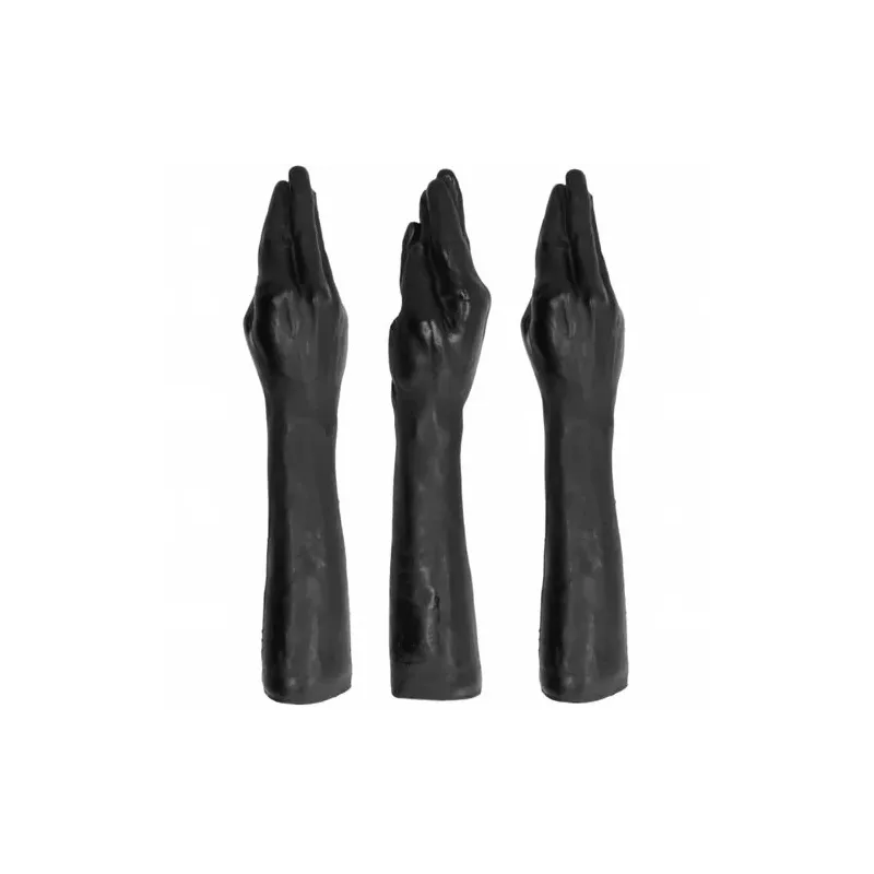 Giant fist dildo 40 cm black ALL BLACK - realistic fisting hand and arm size adult sex toy for extreme pleasure