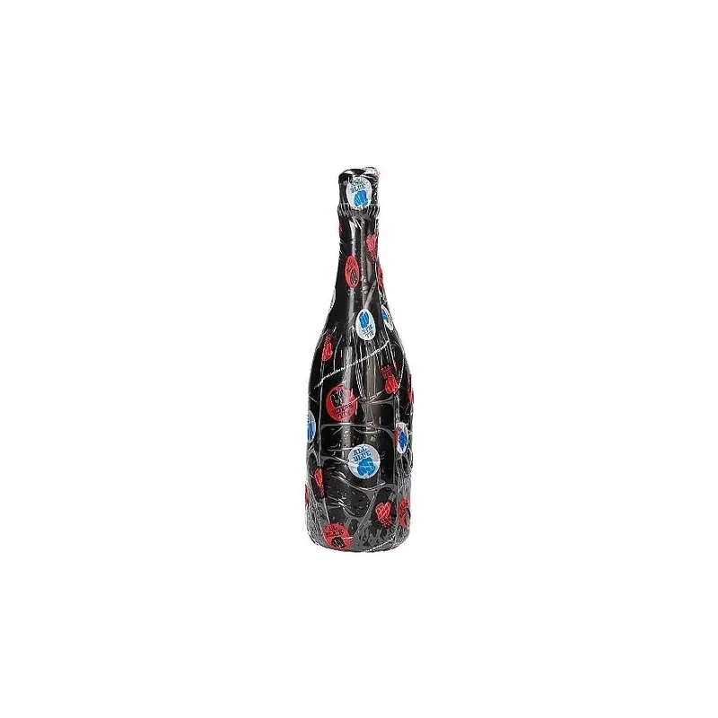 Buttplug bottiglia di champagne 34,5 cm ALL BLACK nero, PVC senza ftalati, stimolazione anale profonda