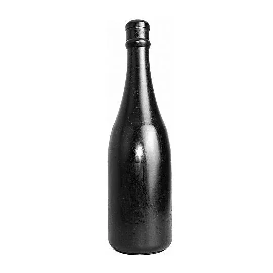 Buttplug champagne bottle 34.5 cm ALL BLACK black, phthalate-free PVC, deep anal stimulation