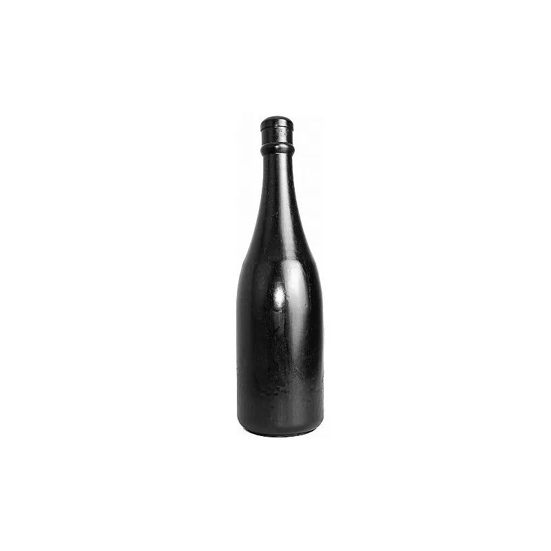 Buttplug bottiglia di champagne 34,5 cm ALL BLACK nero, PVC senza ftalati, stimolazione anale profonda